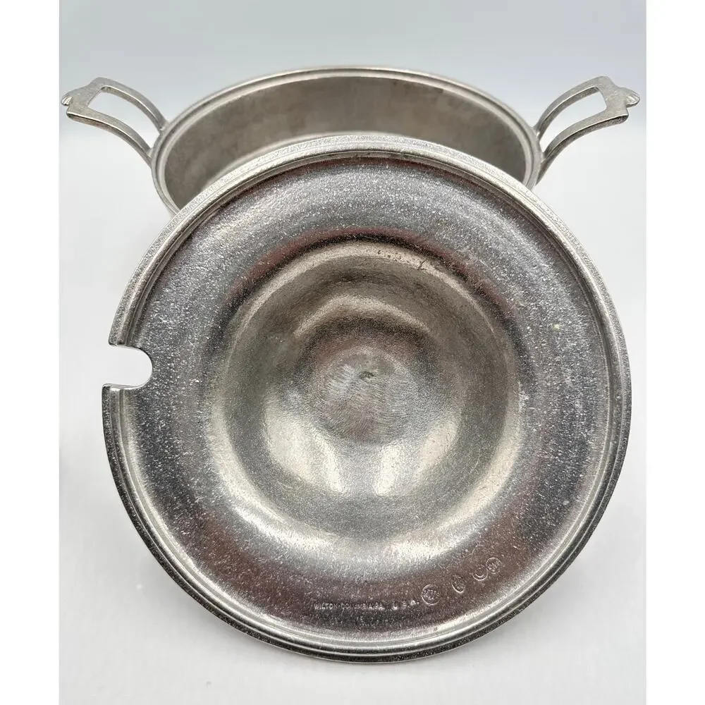 Wilton Armetale Plough Tavern Hollowware Satin Pewter Soup Tureen Lid & Ladle